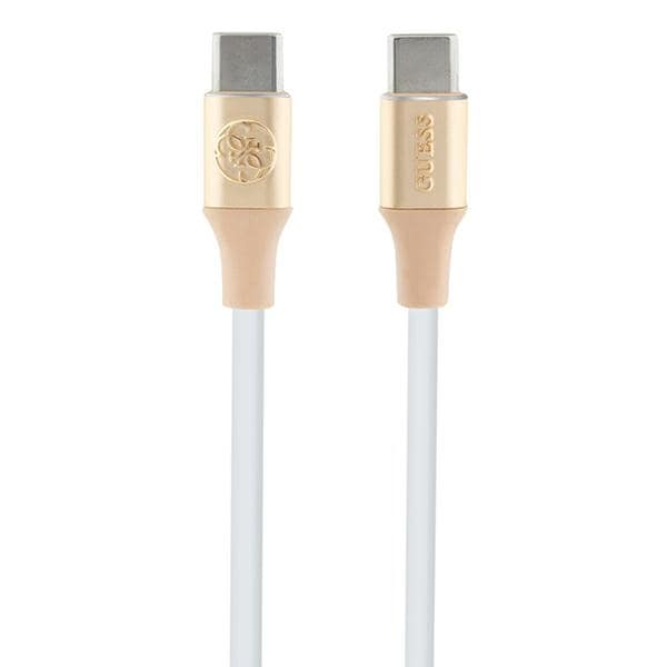 Guess USB-C/USB-C-kabel med präglad logotyp, 1,5 m, snabbladdning – guld