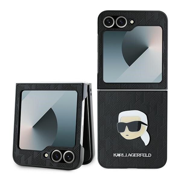 Karl Lagerfeld Saffiano Monogram-fodral till Samsung Galaxy Z Flip 6 – Svart