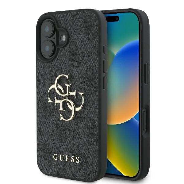 Guess 4G-fodral med stort logo för iPhone 16 – Svart