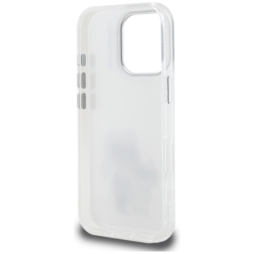 Karl Lagerfeld IML Aquarelle Karl & Choupette & Logo-etui til iPhone 16 Pro Max – hvid