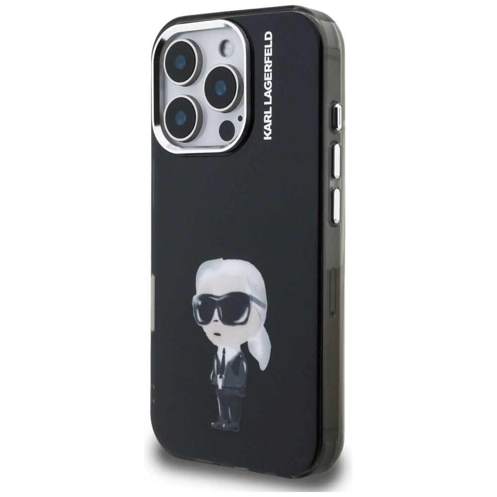 Karl Lagerfeld IML Aquarelle Karl & Logo MagSafe-etui til iPhone 16 Pro Max – Sort