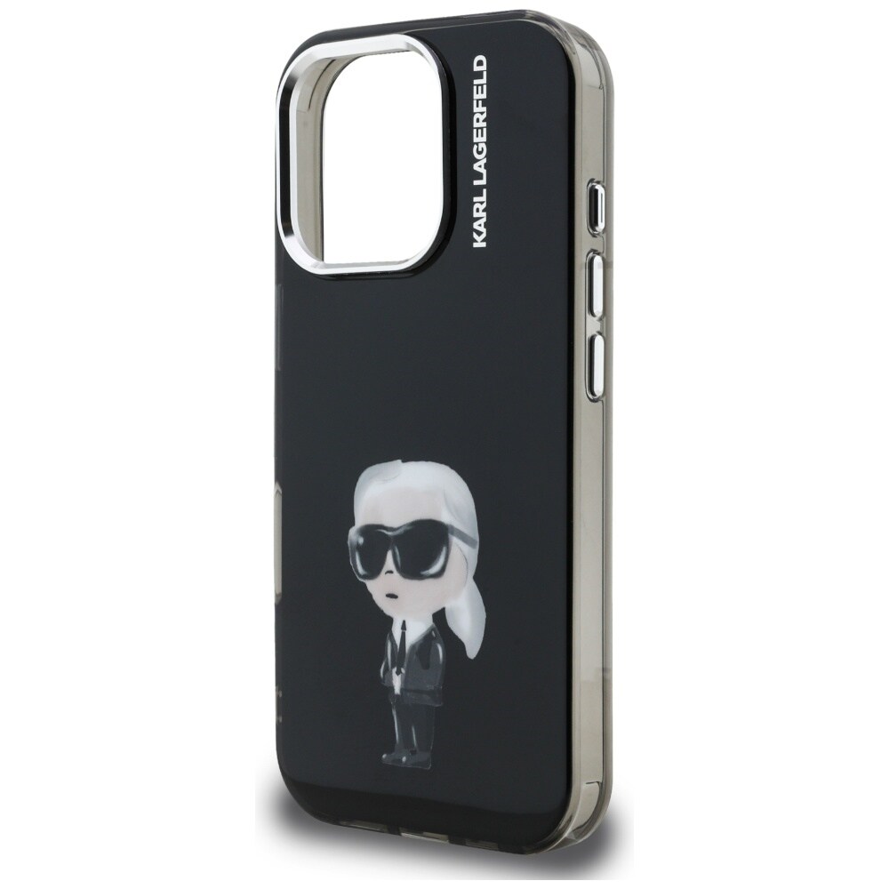 Karl Lagerfeld IML Aquarelle Karl & Logo MagSafe-etui til iPhone 16 Pro Max – Sort