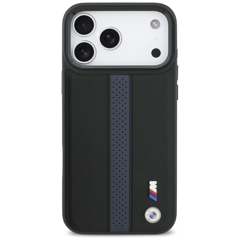 BMW M MagSafe-etui med perforeret stribe-logo til iPhone 17 Pro Max – Blå