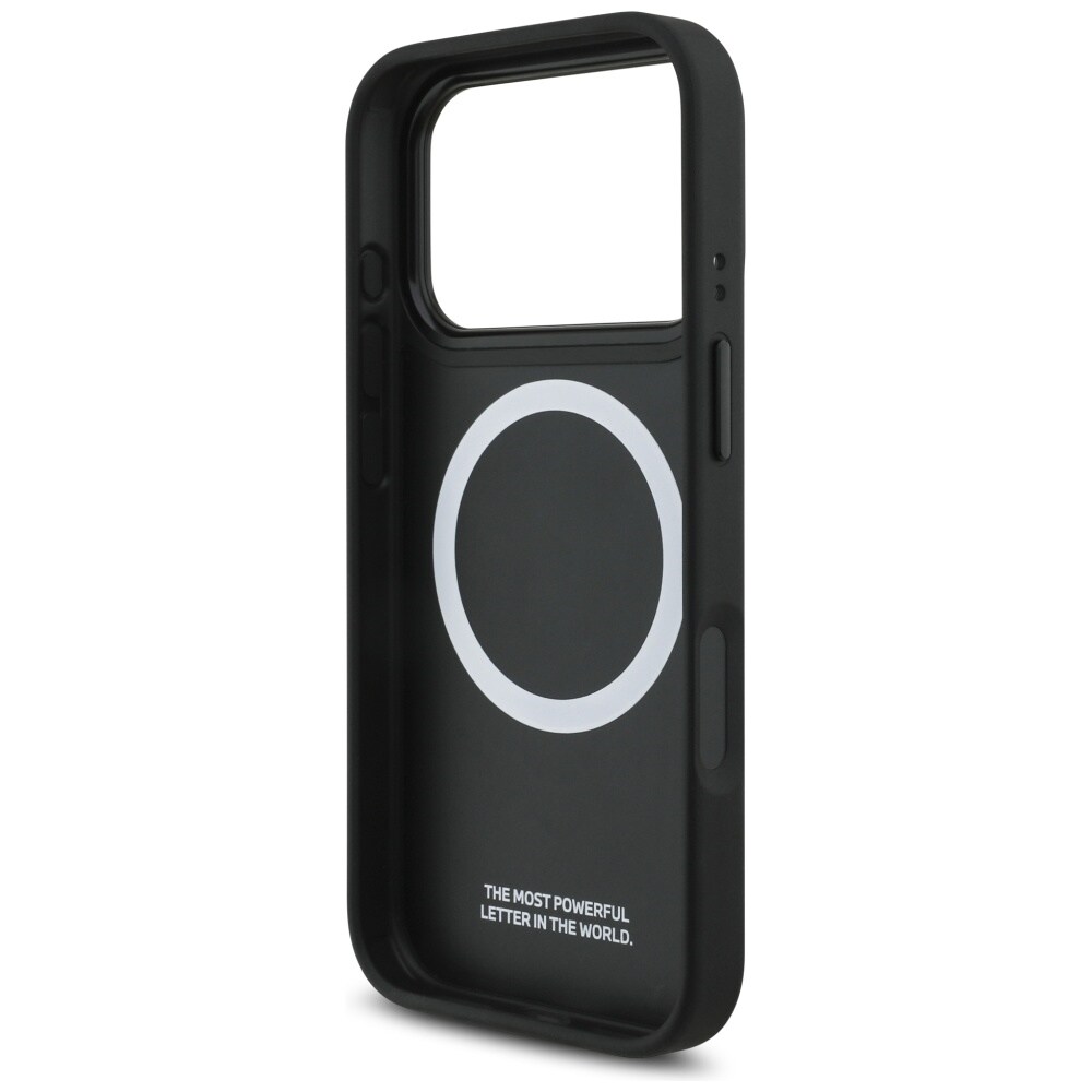 BMW M MagSafe-etui med perforeret stribe-logo til iPhone 17 Pro – marineblå