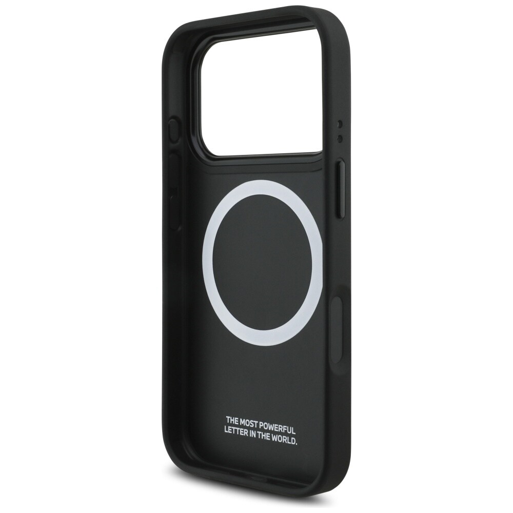 BMW M MagSafe-etui med perforeret stribe-logo til iPhone 17 Pro – grå