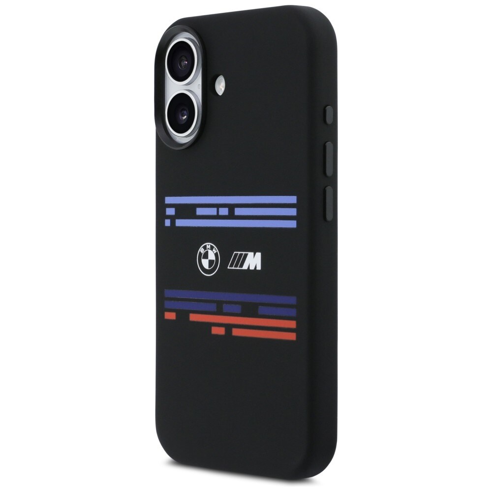 BMW M Silicon MagSafe-etui med vandrette linjer til iPhone 17 – Sort