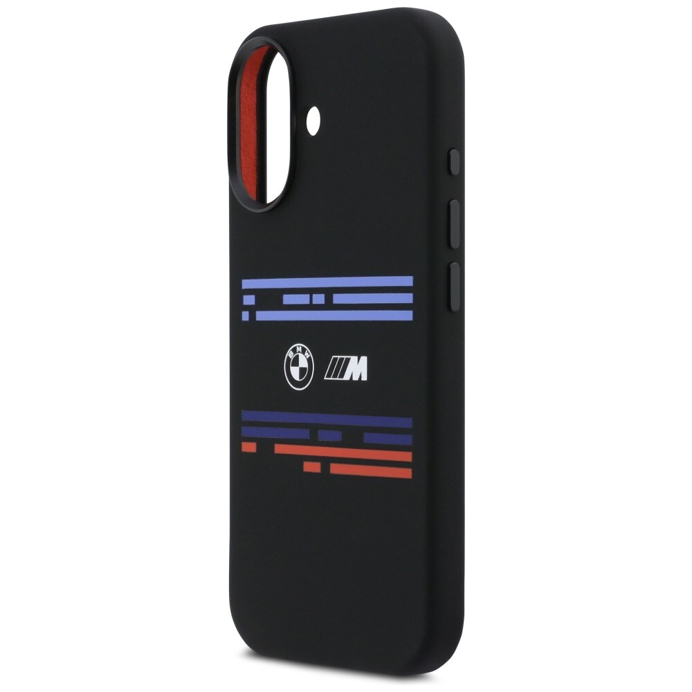 BMW M Silicon MagSafe-etui med vandrette linjer til iPhone 17 – Sort