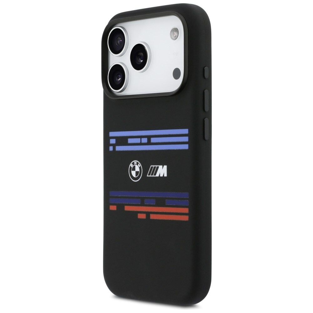 BMW M Silicon Horizontal Line MagSafe-etui til iPhone 17 Pro – Sort