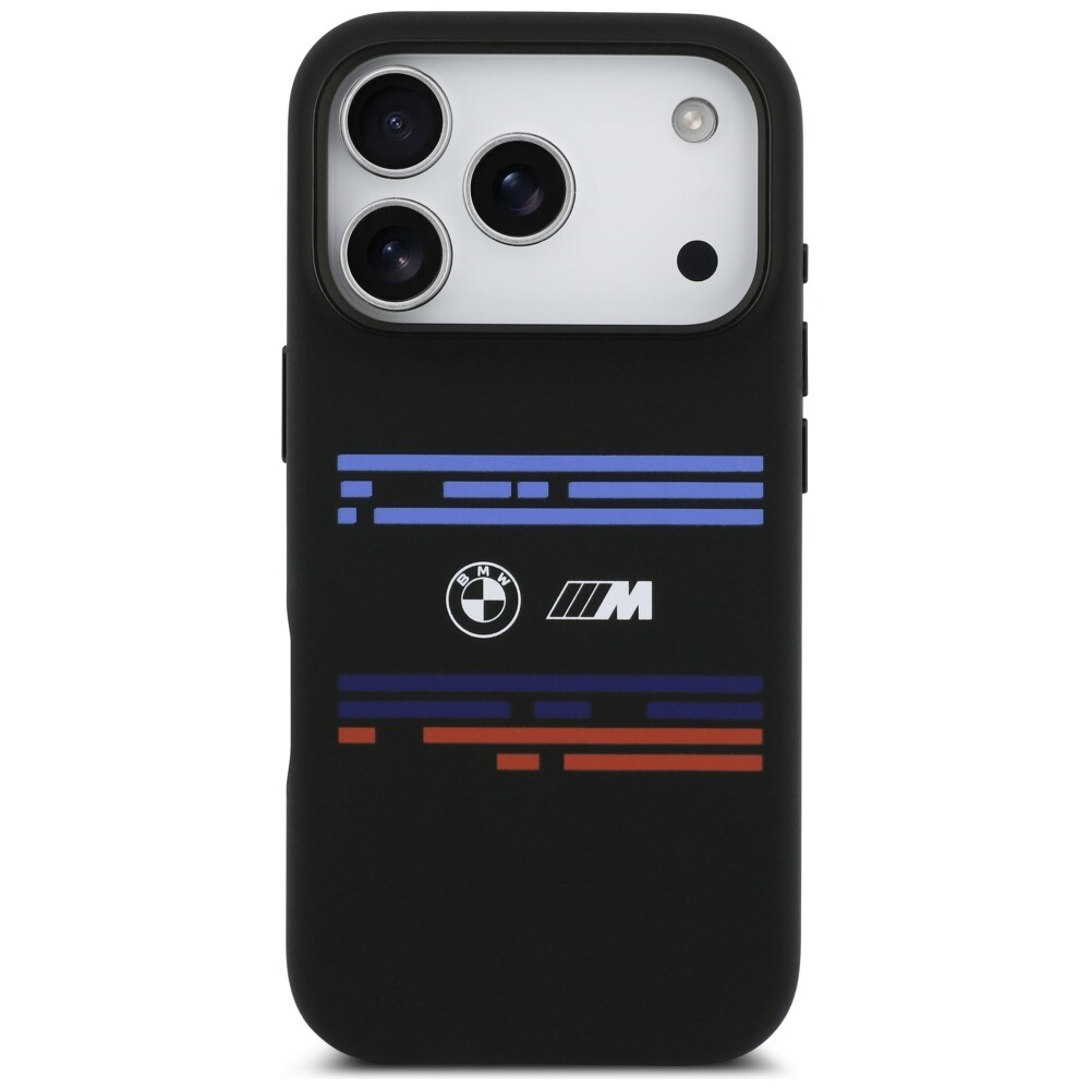 BMW M Silicon Horizontal Line MagSafe-etui til iPhone 17 Pro – Sort