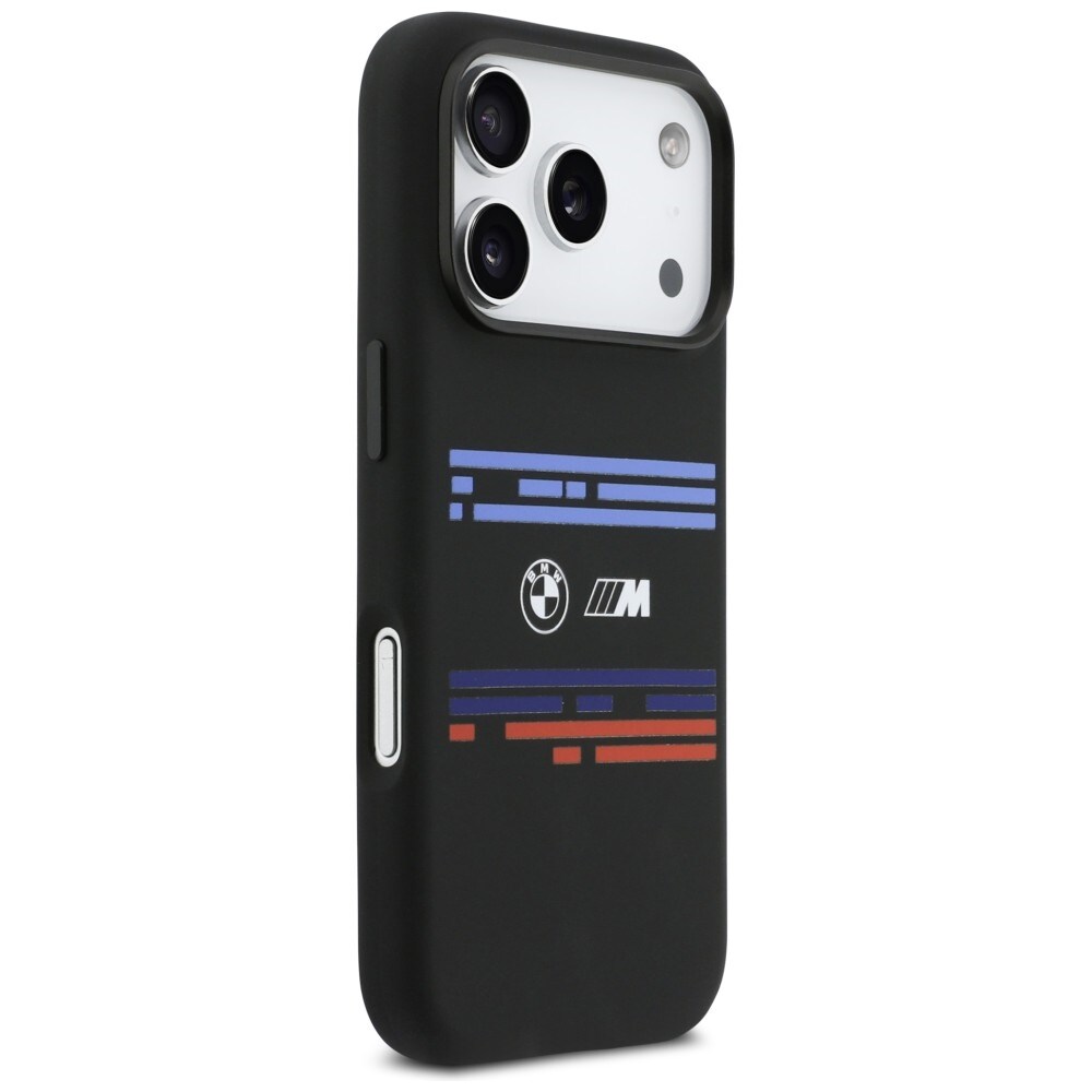 BMW M Silicon Horizontal Line MagSafe-etui til iPhone 17 Pro – Sort