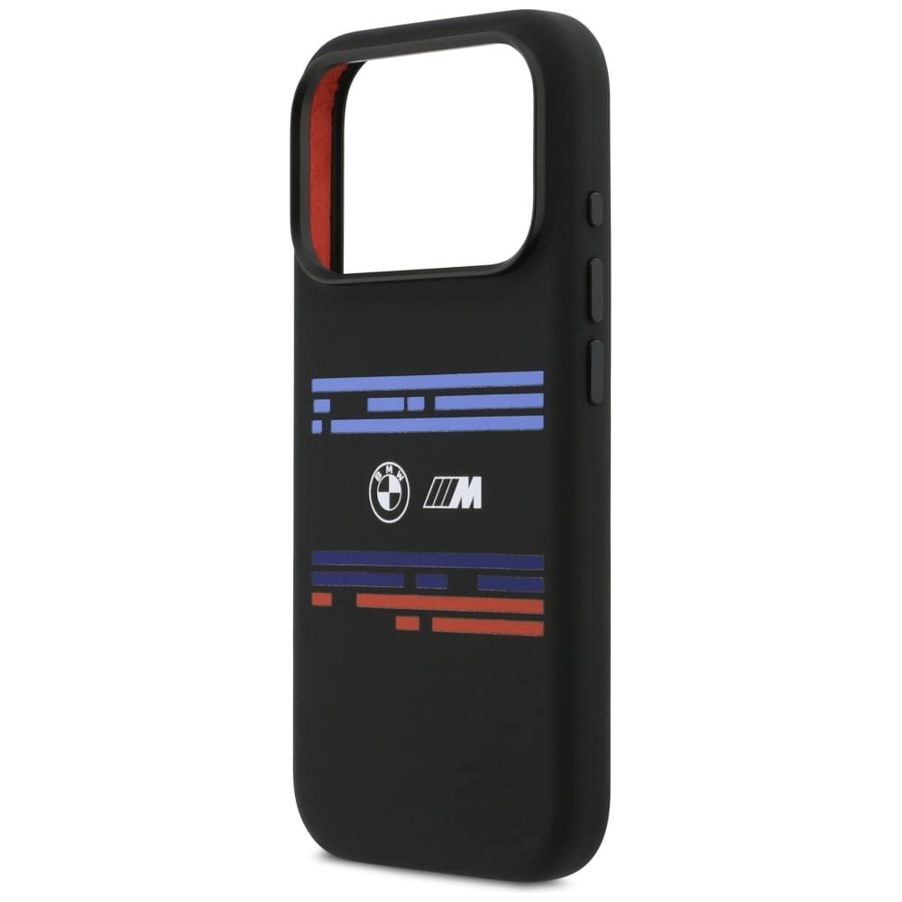 BMW M Silicon Horizontal Line MagSafe-etui til iPhone 17 Pro – Sort