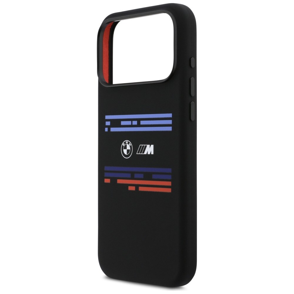 BMW M Silicon MagSafe-etui med vandrette linjer til iPhone 17 Pro Max – Sort