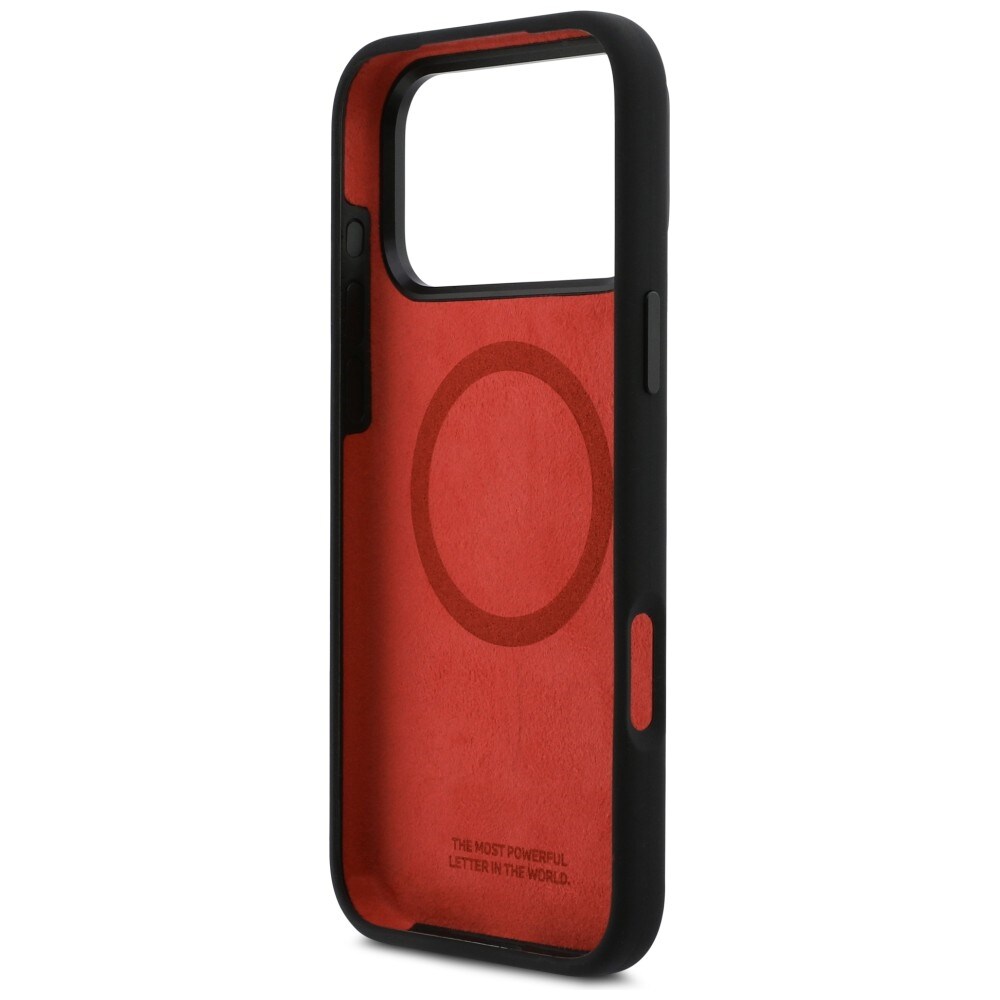 BMW M Silicon MagSafe-etui med vandrette linjer til iPhone 17 Pro Max – Sort
