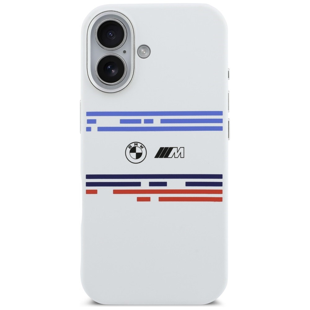 BMW M Silicon MagSafe-etui med vandrette linjer til iPhone 17 – hvid