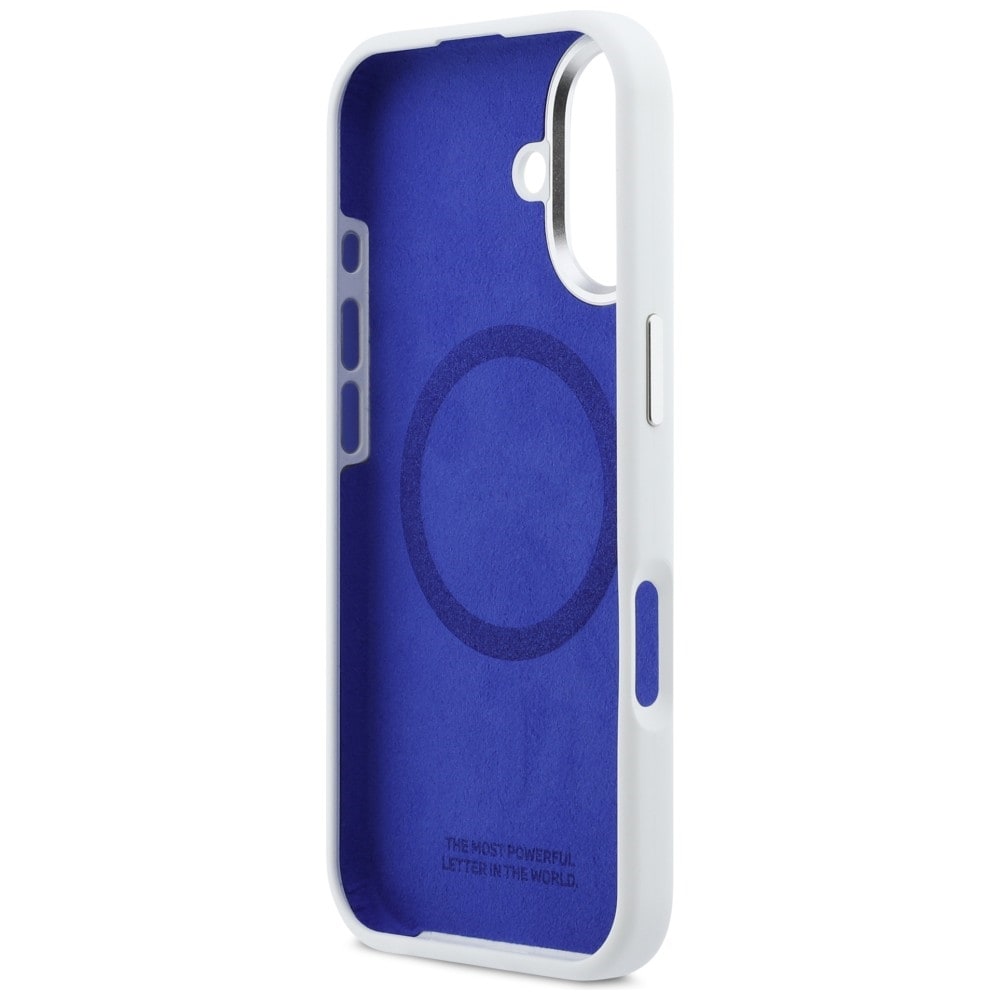 BMW M Silicon MagSafe-etui med vandrette linjer til iPhone 17 – hvid