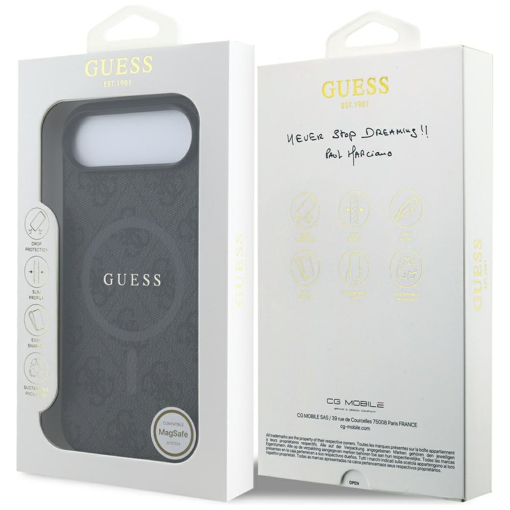 Guess 4G Ring Classic Logo MagSafe-etui til iPhone 17 Air – sort