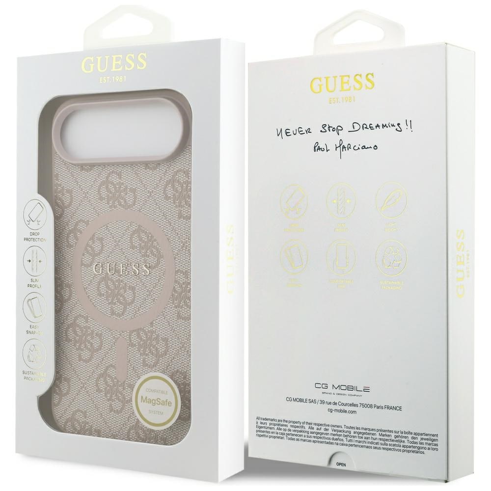 Guess 4G Ring Classic Logo MagSafe-etui til iPhone 17 Air – lyserød