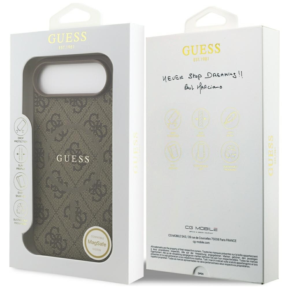 Guess 4G Ring Classic Logo MagSafe-etui til iPhone 17 Air – Brun