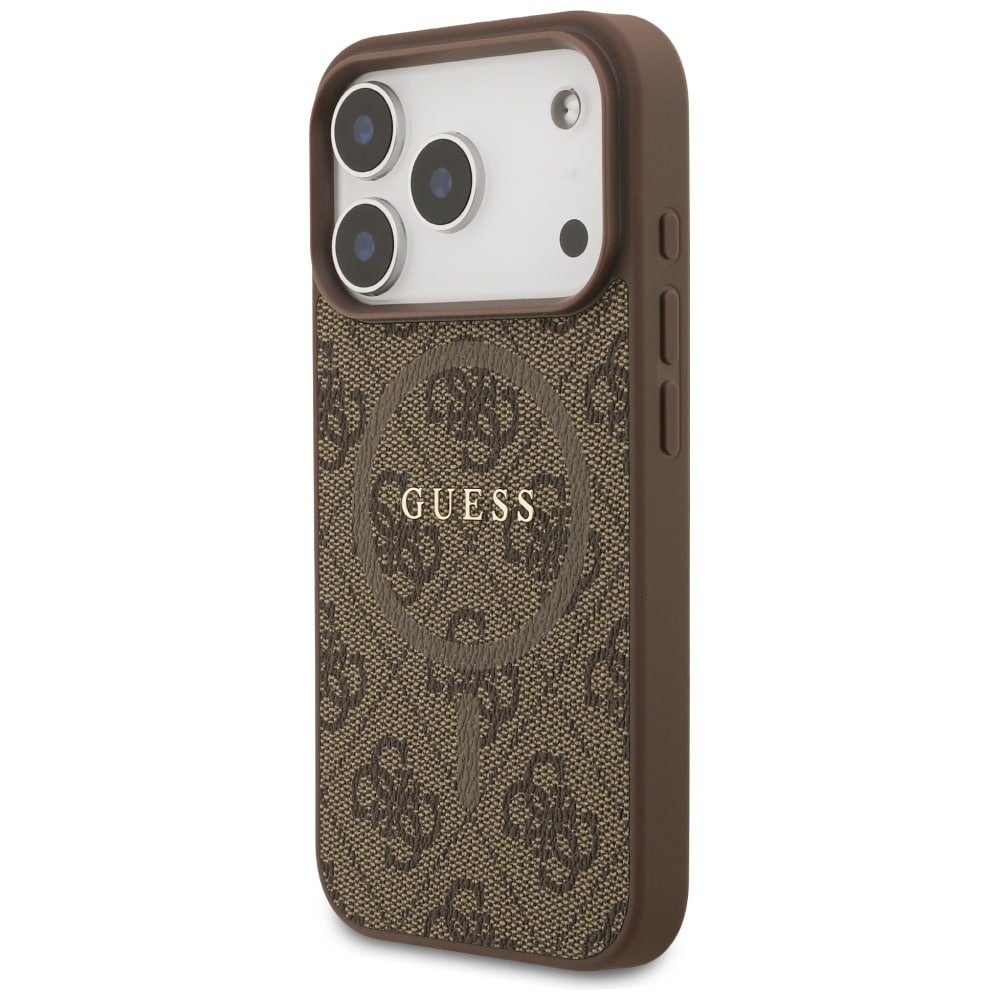 Guess 4G Ring Classic Logo MagSafe-etui til iPhone 17 Pro – Brun