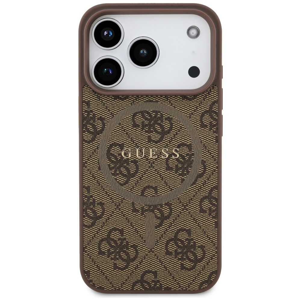 Guess 4G Ring Classic Logo MagSafe-etui til iPhone 17 Pro – Brun