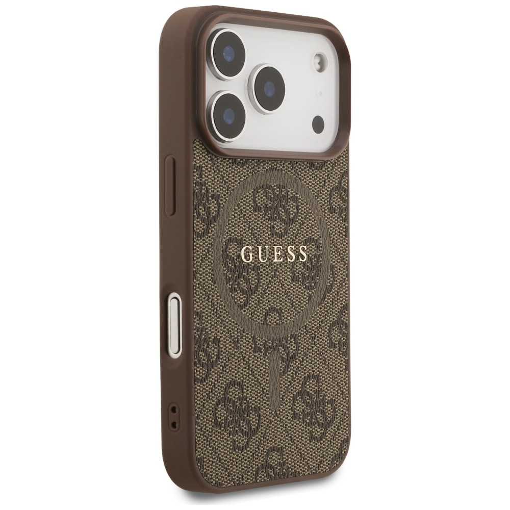 Guess 4G Ring Classic Logo MagSafe-etui til iPhone 17 Pro – Brun