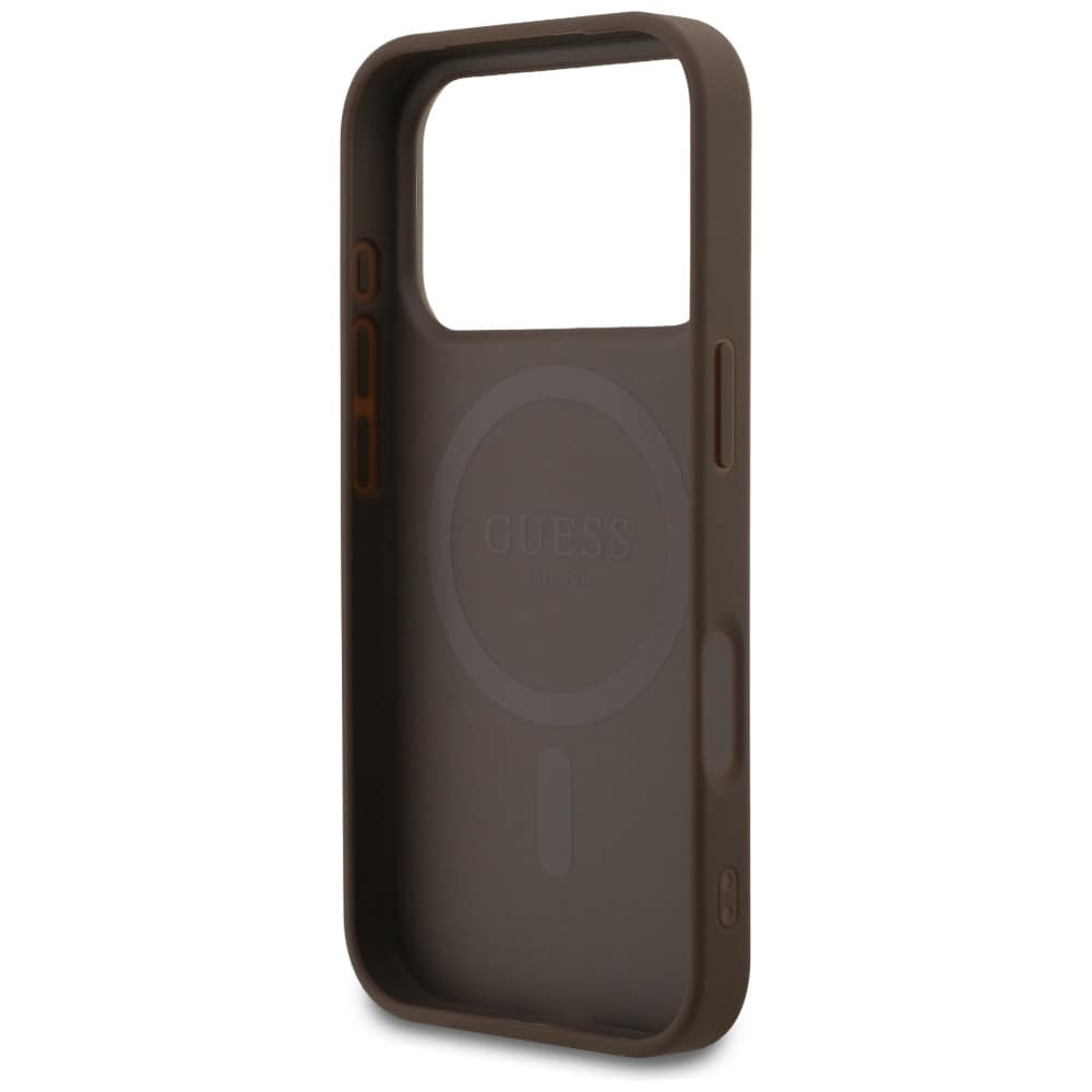 Guess 4G Ring Classic Logo MagSafe-etui til iPhone 17 Pro – Brun