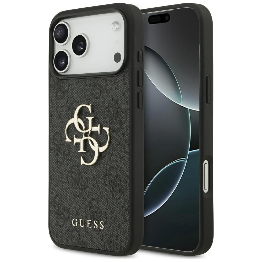Guess 4G-fodral med stort logo för iPhone 17 Pro Max – Svart