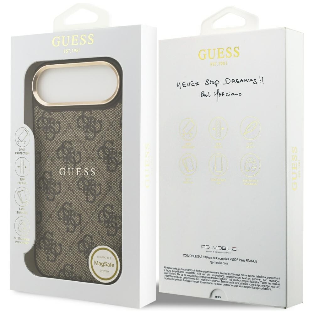 Guess 4G PU Classic Logo MagSafe-etui til iPhone 17 Air – Brun