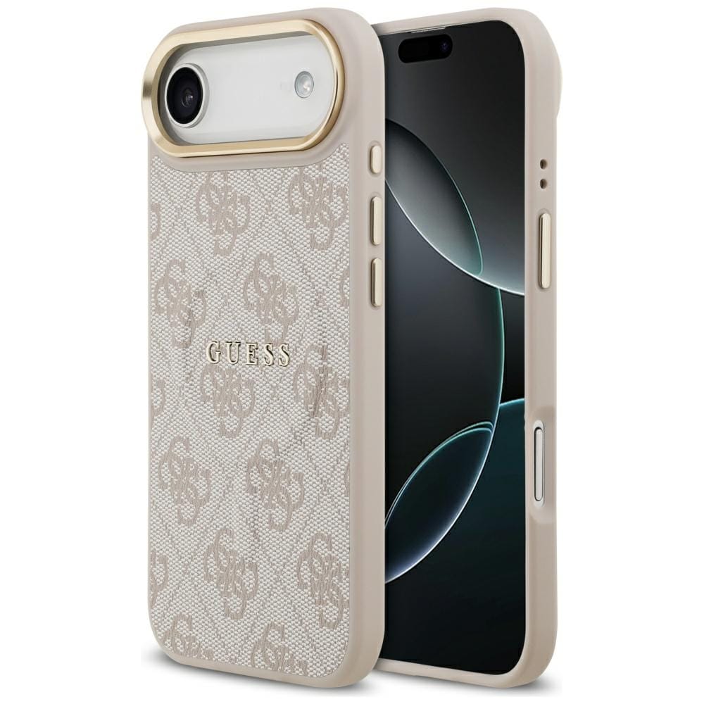 Guess 4G PU Classic Logo MagSafe-fodral för iPhone 17 Air – Rosa