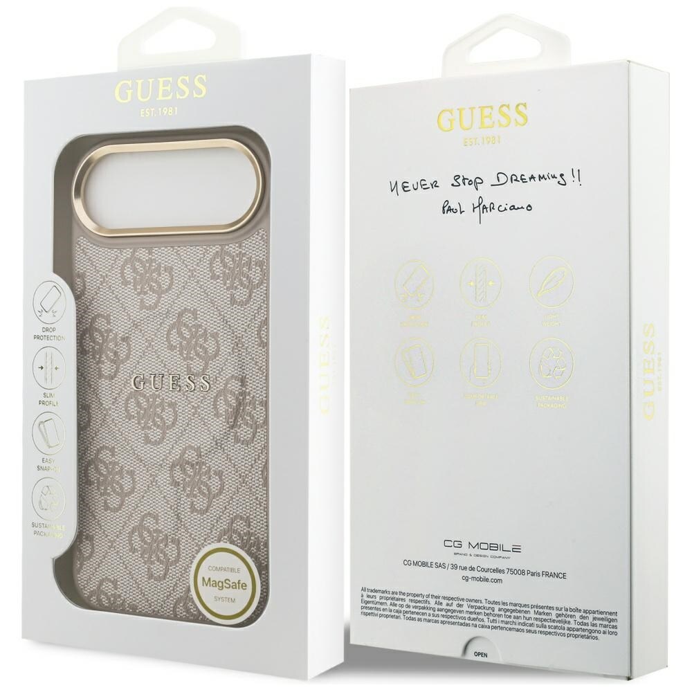 Guess 4G PU Classic Logo MagSafe-etui til iPhone 17 Air – lyserød