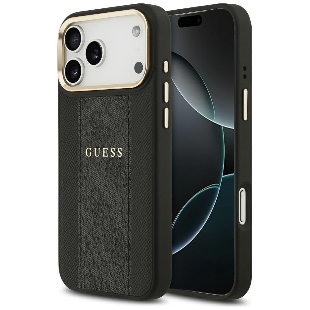 Guess 4G Stripe MagSafe-fodral till iPhone 17 Pro Max – svart