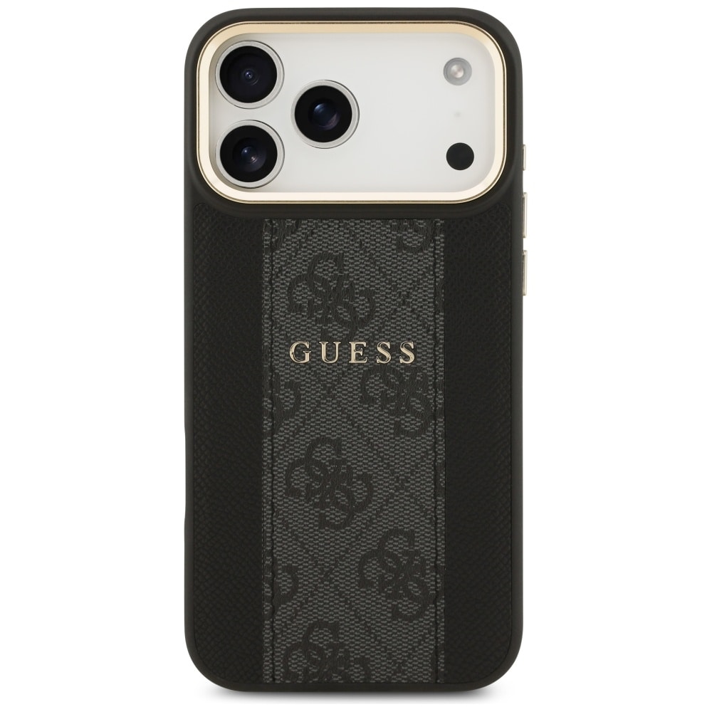 Guess 4G Stripe MagSafe-etui til iPhone 17 Pro Max – sort