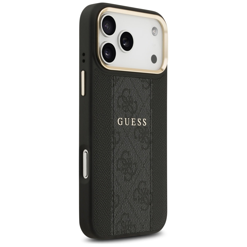 Guess 4G Stripe MagSafe-etui til iPhone 17 Pro Max – sort