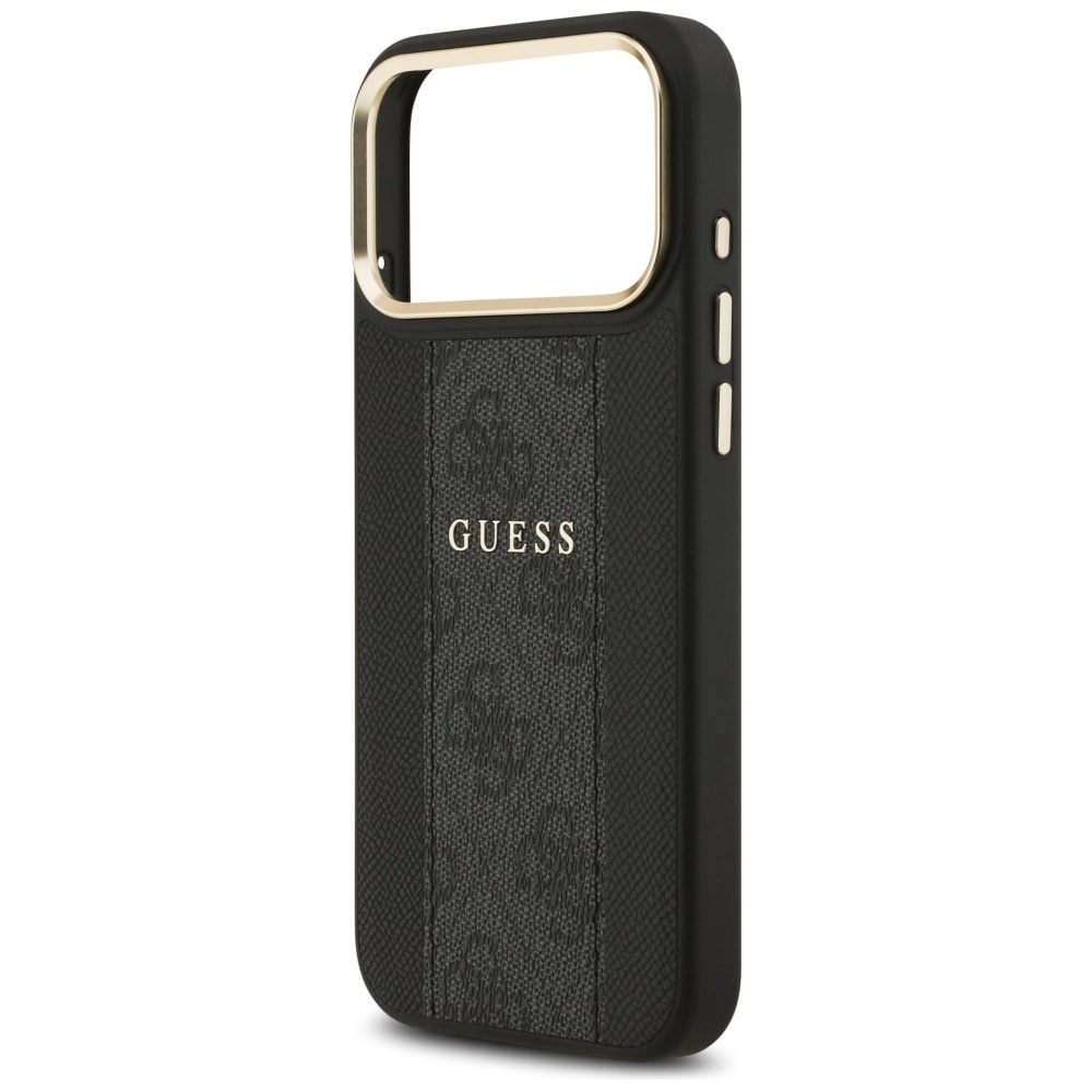 Guess 4G Stripe MagSafe-etui til iPhone 17 Pro Max – sort