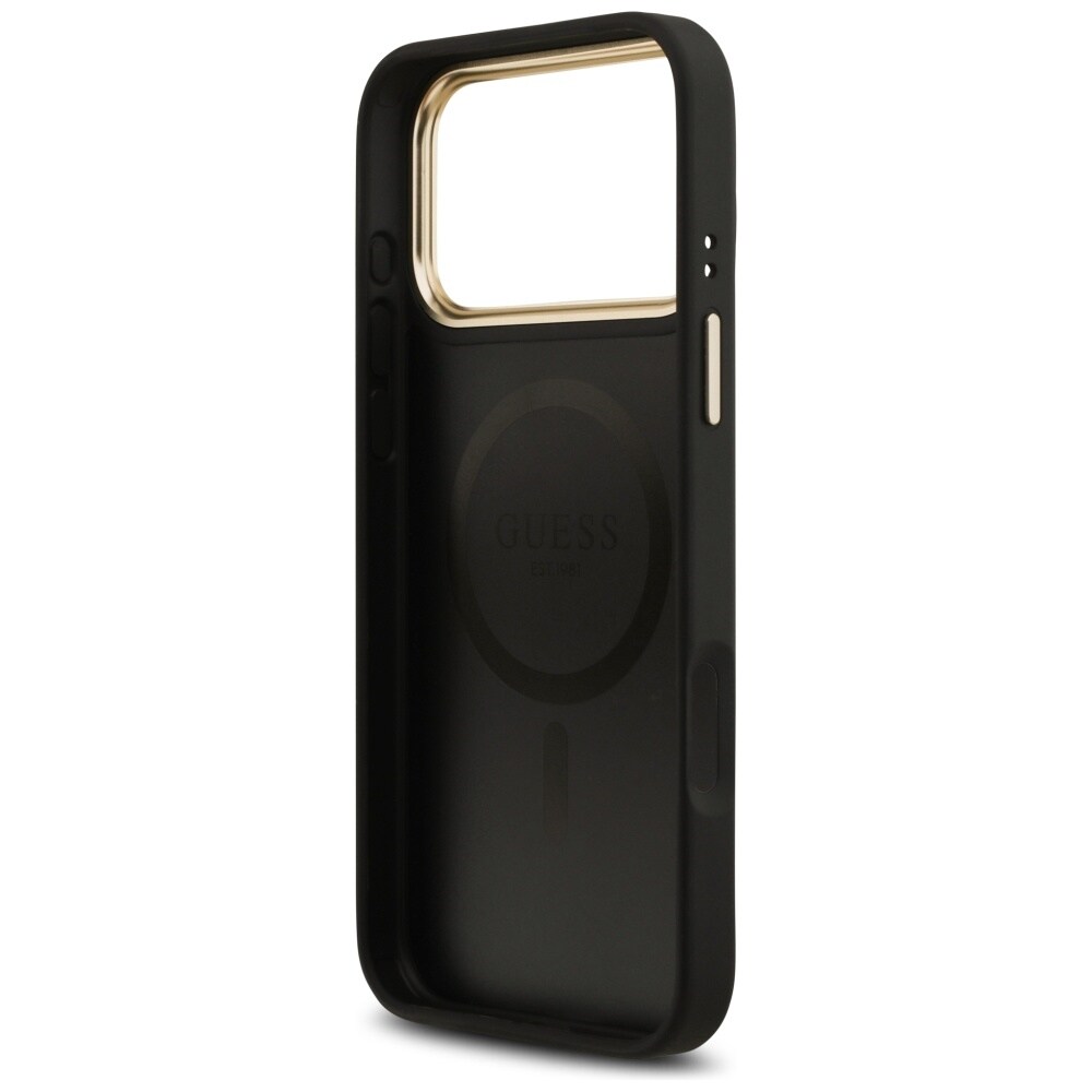 Guess 4G Stripe MagSafe-etui til iPhone 17 Pro Max – sort