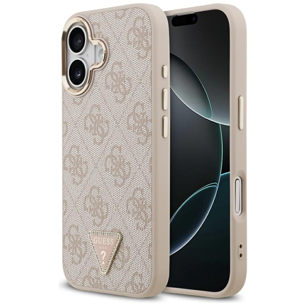 Guess 4G-fodral med triangellogotyp och MagSafe för iPhone 17 – roséguld