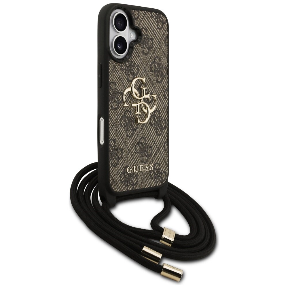 Guess 4G Big Logo Cord Stap Crossbody-etui til iPhone 17 – Brun