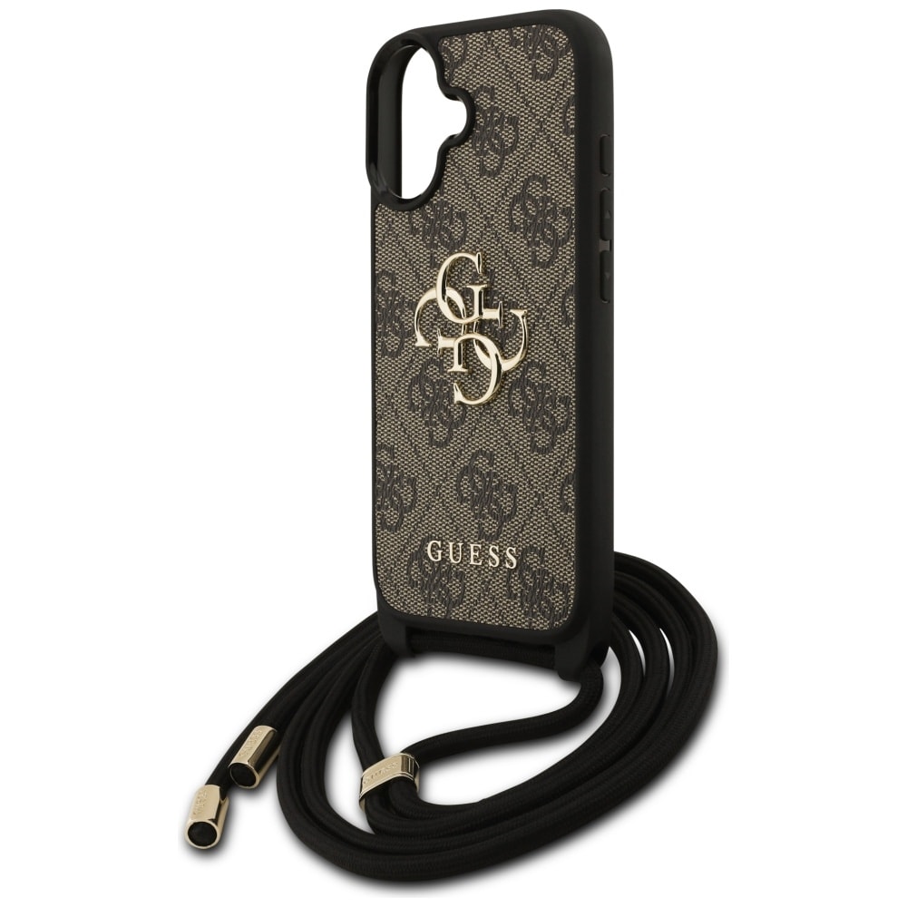 Guess 4G Big Logo Cord Stap Crossbody-etui til iPhone 17 – Brun