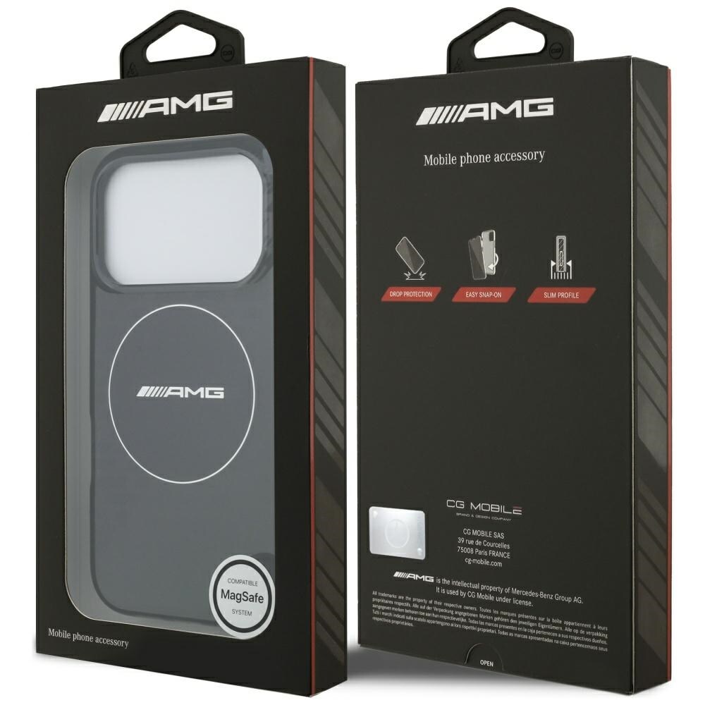 AMG dobbeltlags gennemsigtigt smocket MagSafe-etui til iPhone 17 Pro – sort