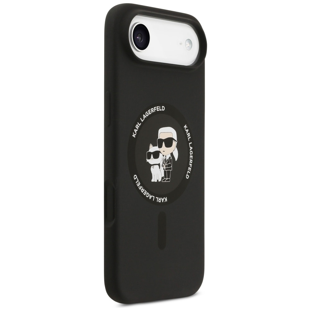Karl Lagerfeld silikone-etui med Karl&Choupette-ring og MagSafe til iPhone 17 Air – sort