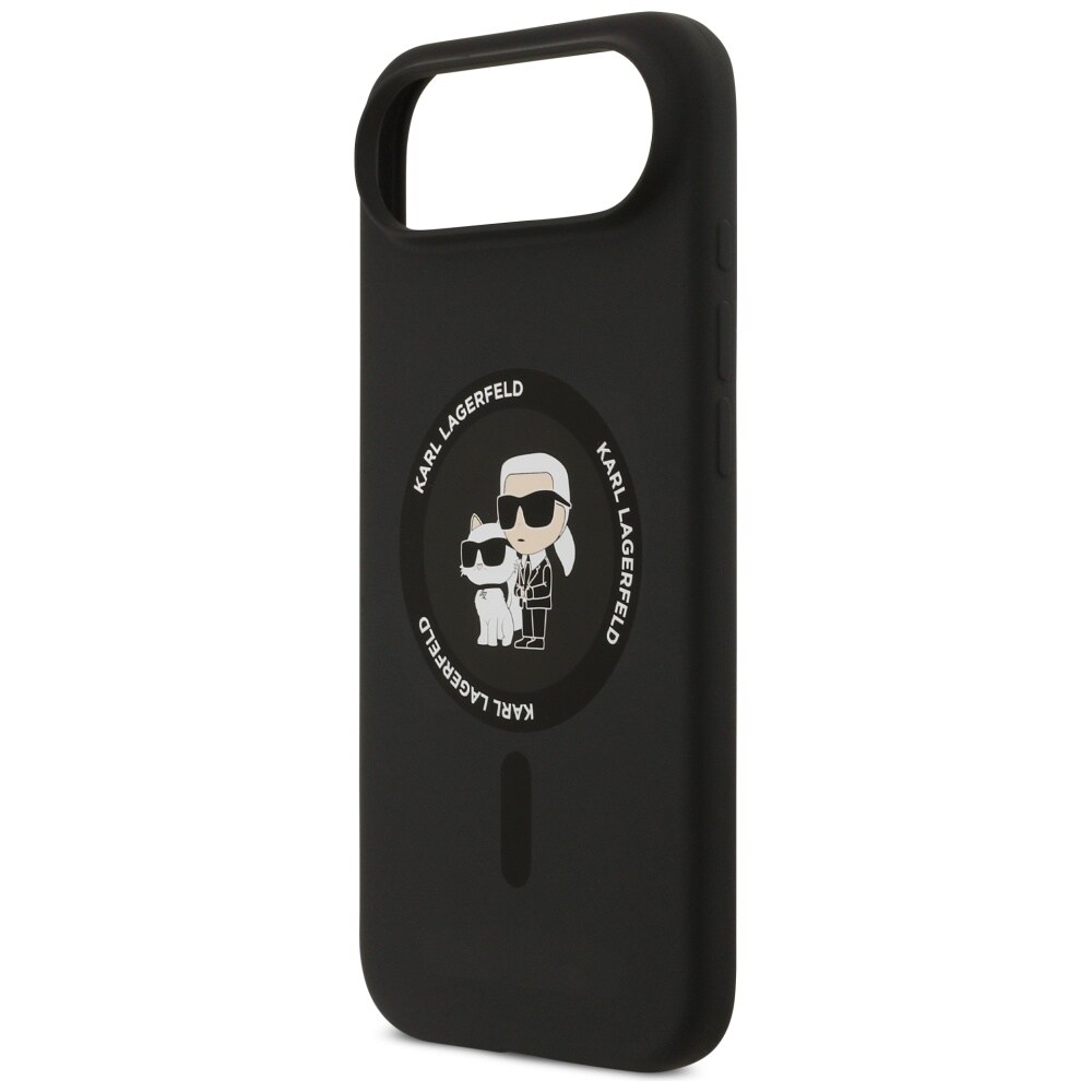Karl Lagerfeld silikone-etui med Karl&Choupette-ring og MagSafe til iPhone 17 Air – sort