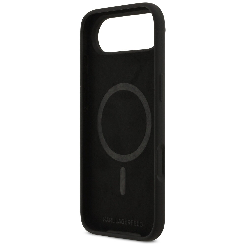 Karl Lagerfeld silikone-etui med Karl&Choupette-ring og MagSafe til iPhone 17 Air – sort