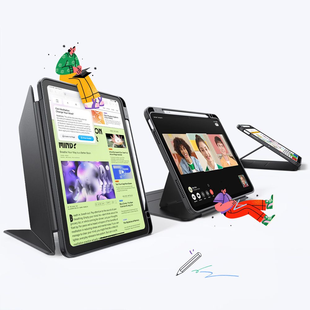 ESR Flip Hybrid-etui til iPad 10,9" (2020/2022) / 11" (2024/2025/2026) – Sort