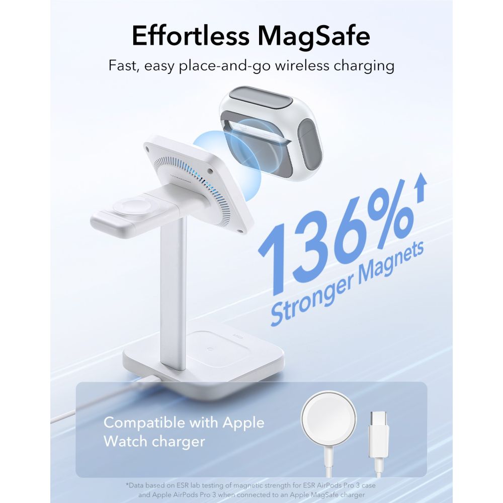 ESR Orbit HaloLock MagSafe-etui til AirPods Pro 3 – hvid