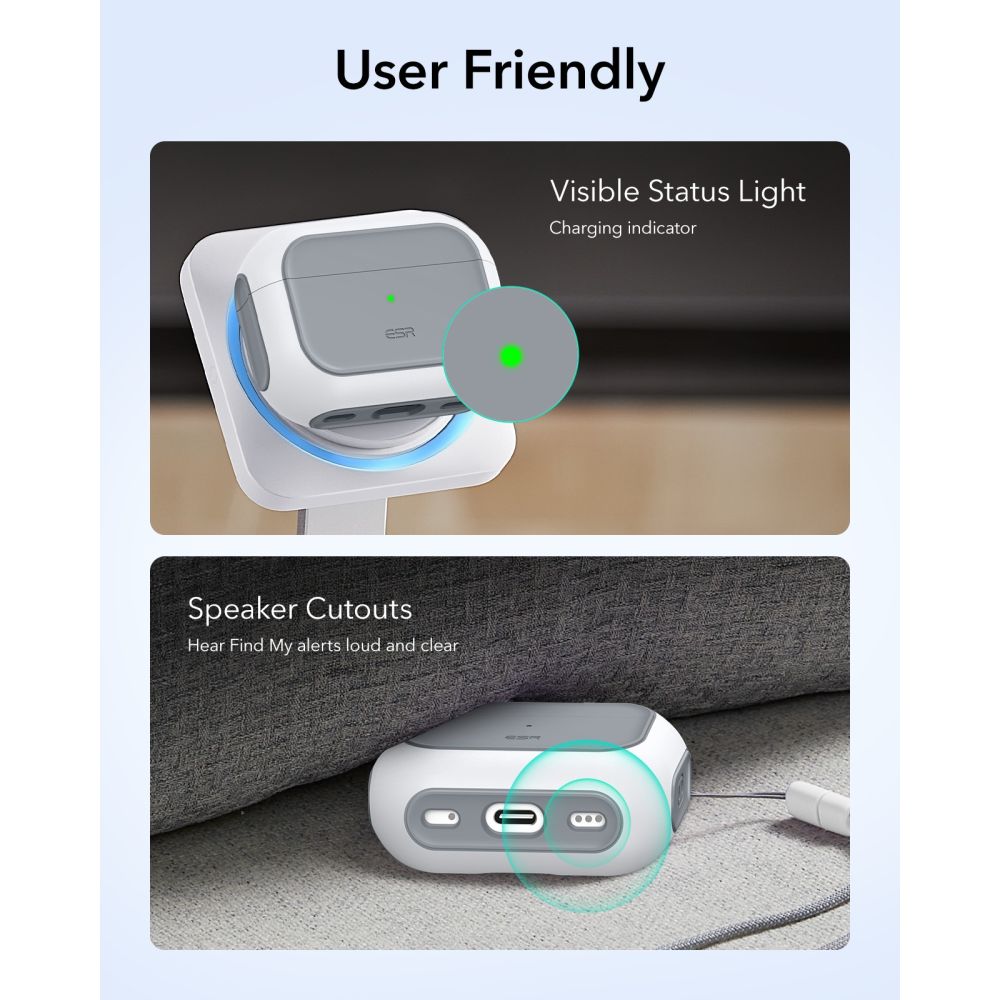 ESR Orbit HaloLock MagSafe-etui til AirPods Pro 3 – hvid