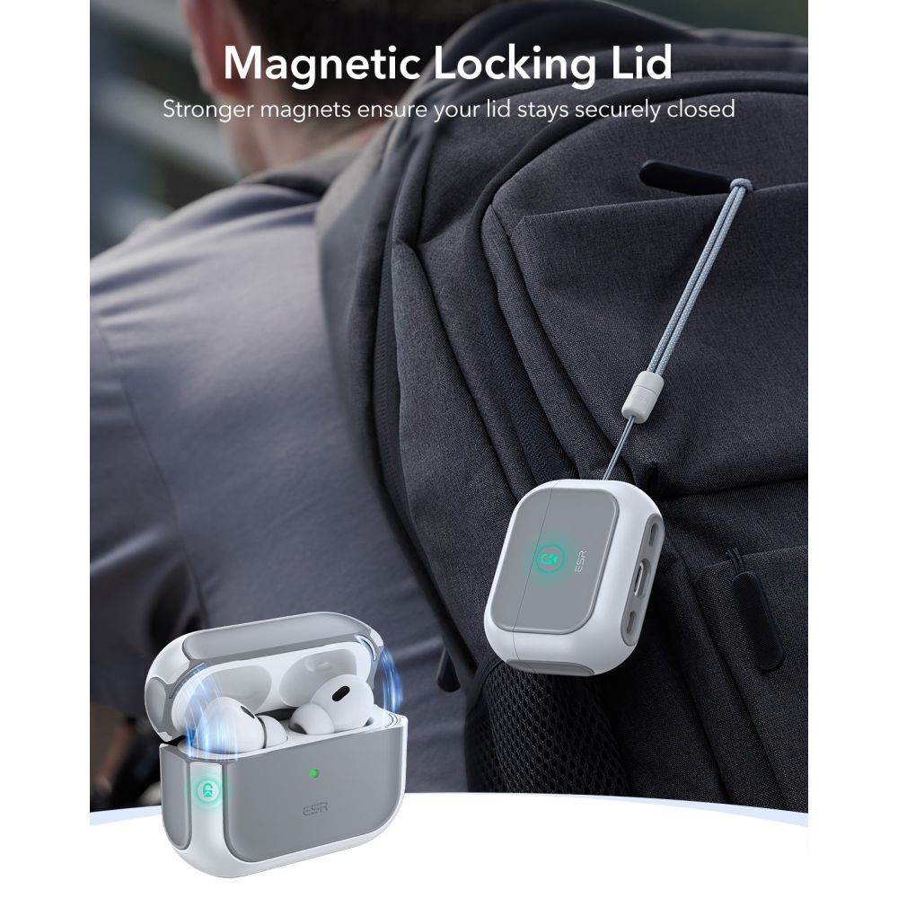 ESR Orbit HaloLock MagSafe-etui til AirPods Pro 3 – hvid