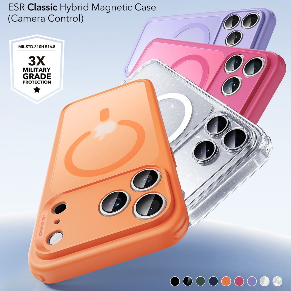 ESR Classic Hybrid MagSafe-etui til iPhone 17 Pro Max – klar orange