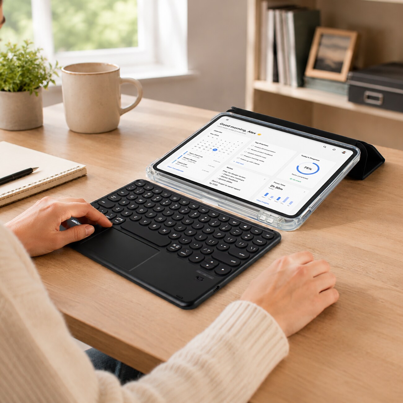 AmazingThing Minimal Case Keylite Combo-tastaturcover til iPad 11" 2022–2025 – Sort