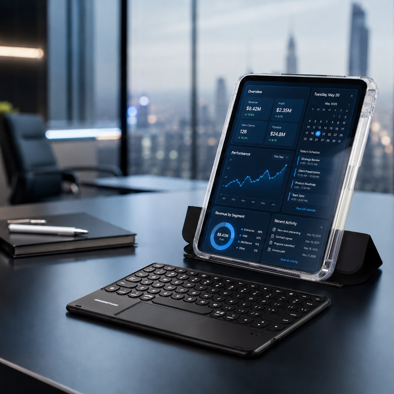 AmazingThing Minimal Case Keylite Combo-tastaturcover til iPad 11" 2022–2025 – Sort
