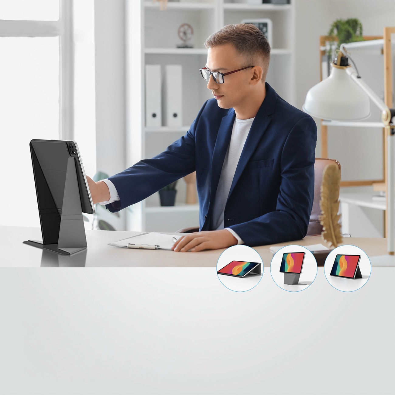 AmazingThing Matte Pro Mag Folio-etui med stativ til iPad Air 11" M3–M4 (2025–2026) – Sort